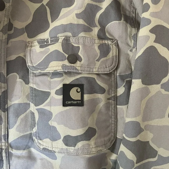 Carhartt RUGGED FLEX® RELAXED FIT CANVAS FLEECE-LINED SHIRT JACKET - Picture 3 of 6